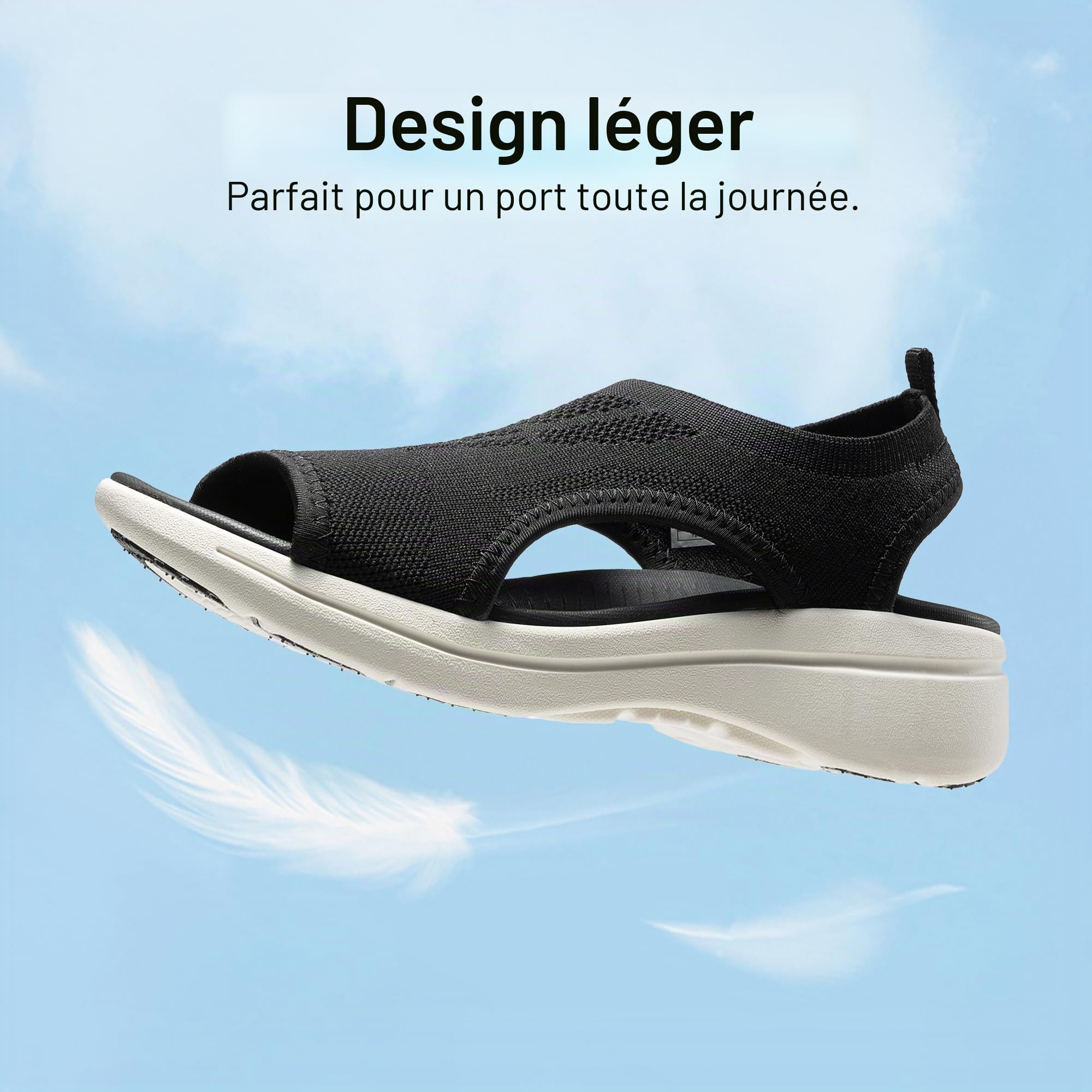 DREAM PAIRS Sandales de Sport à Bout Ouvert Respirantes et Confortables Sandale d’été pour Femmes Antidérapantes DWUMST2508