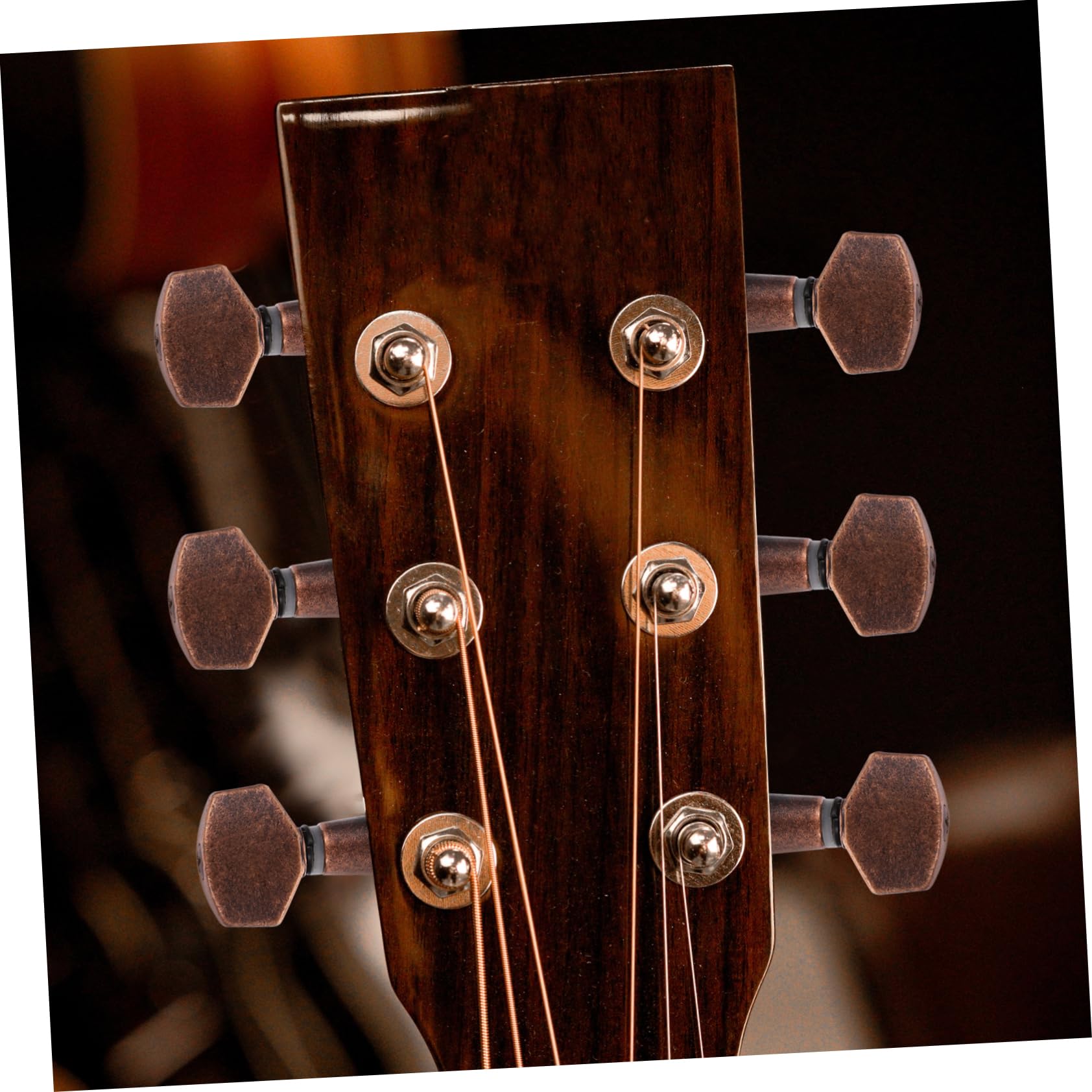 Totority Small Square Head Guitar Tuning Pegs Set Right Handed Machine Heads for Acoustic Electric Guitars with Buttons Replacement for Broken Tuners