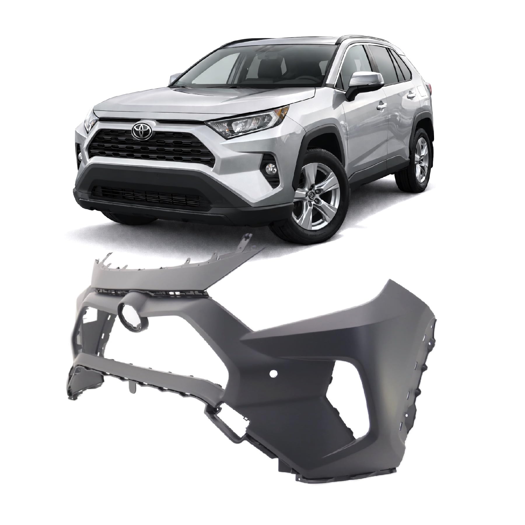 FitParts Compatible with Toyota RAV4 2019–2024 Front Bumper Cover