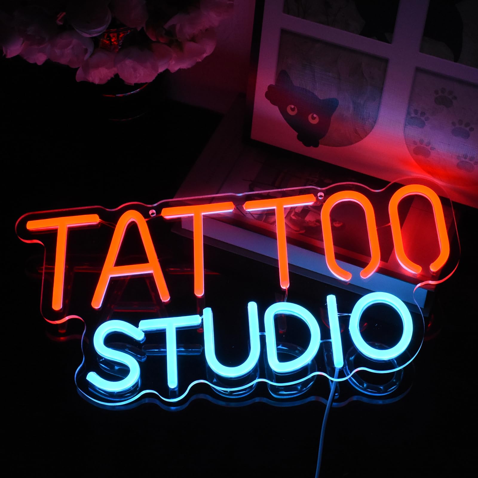 UExnkj-Y Tattoo Studio Neon Sign Dimmable Tattoo Neon Sign LED for Wall Decoration USB Letters Neon for Tattoo Salon Studio Shop Sign Tattoo - Image 2