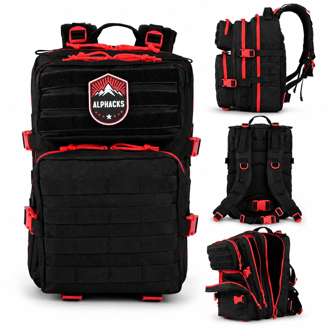 Mochila Militar 25L Impermeable Tactica – Pack 3 en 1 con Funda y Parche – Oxford 900D, KAM/SBS y Bartack MOLLE – Mochila Viaje Compacta – Senderismo, Moto, Crossfit