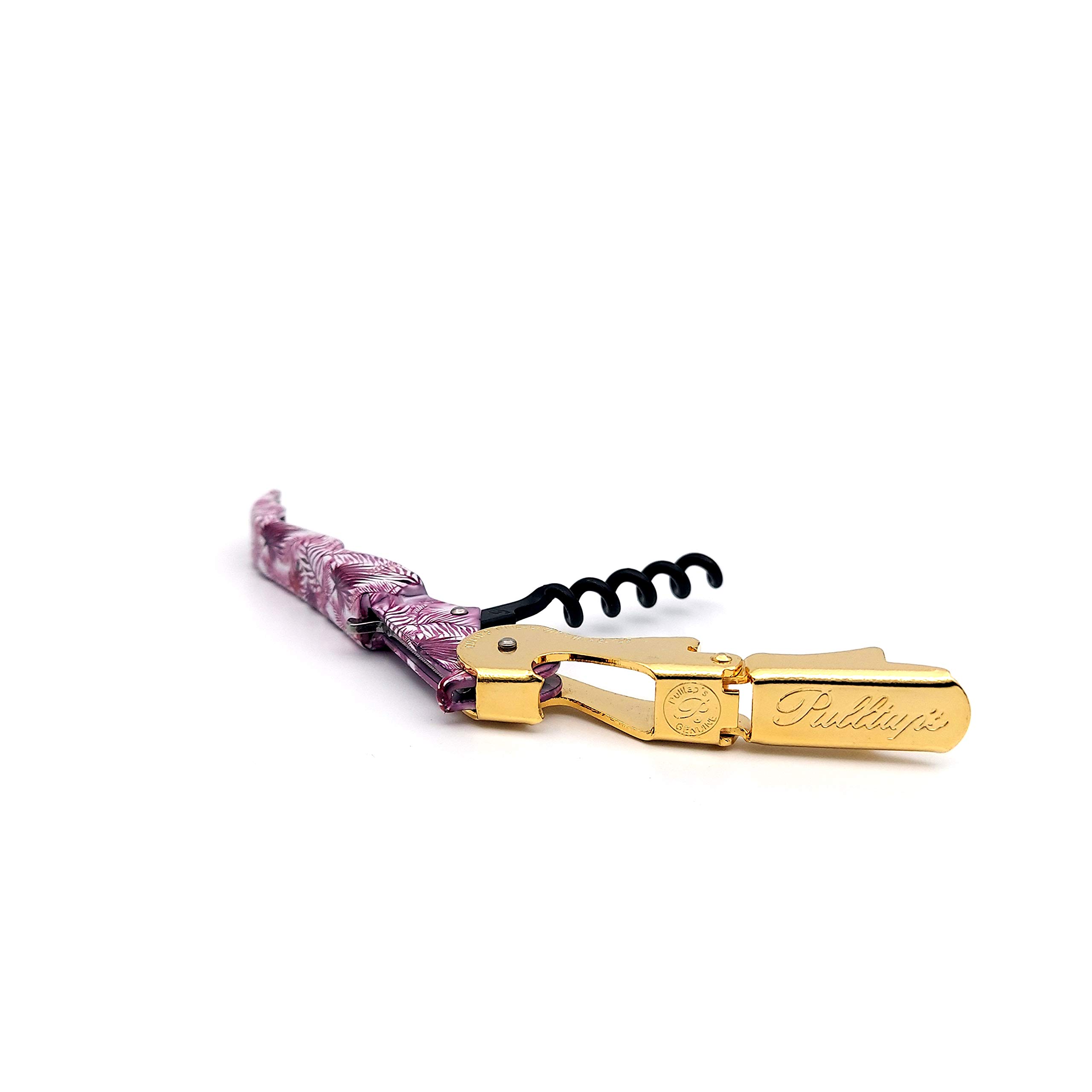 Pulltap's Genuine Collection - Sacacorchos para botellas de vino, diseño floral 900 con doble bisagra