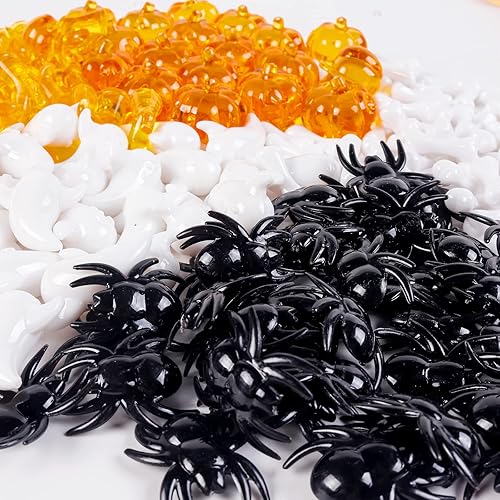 Miniatura 4 de Crazy Night 50 piezas de juguetes realistas de araña de Halloween, jarrón de relleno, accesorios de broma, mini araña acrílica