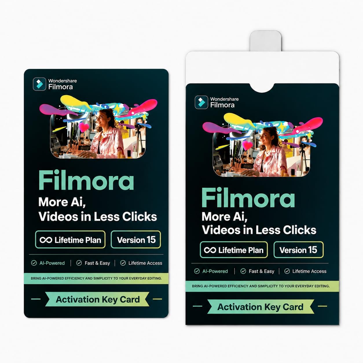 [Latest Version] Filmora Video Editor Lifetime Plan - Single Device | AI Video Editing Software for Windows | Transferable to New PC | Multiple Editions Available (Version 15, PC)