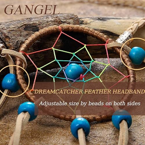 Miniatura 2 de Diadema bohemia de plumas turquesas, tocado de plumas blancas, tocado indio atrapasueños, hippie festival, banda para el cabello para mujer, carnaval