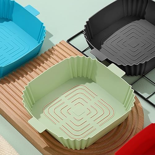 Miniatura 8 de Forros de silicona para freidora de aire, cestas de freidora de aire de forma cuadrada de 7.7 pulgadas de ancho, se adaptan a todas las freidoras de
