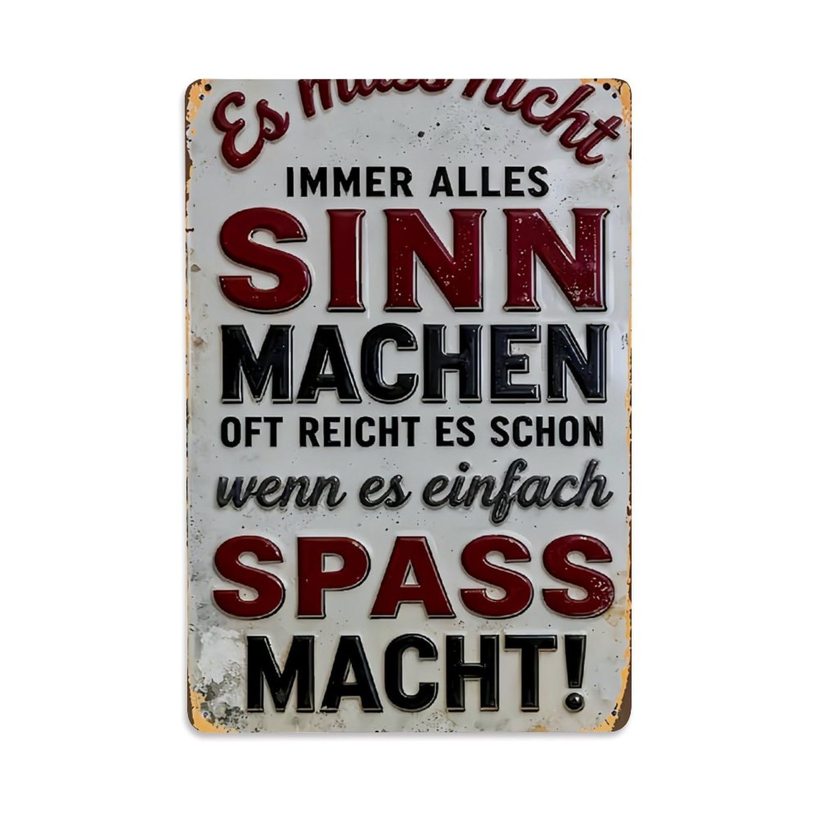 Nestemfo Vintage German Inspirational Quote Metal Sign Tin Sign Metal Sign, Living Room,Bar, Home, Bedroom Wall Decor,Retro Metal Poster 8X12 Inches