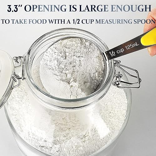 Miniatura 6 de Folinstall Tarro de vidrio de un galón con tapa hermética, tarro grande para huevos en escabeche, kombucha, limoncello, té solar (junta extra)