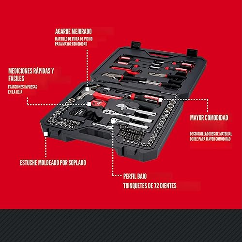 Miniatura 2 de CRAFTSMAN Kit de herramientas de 102 piezas para el hogar y el automóvil, juego de herramientas manuales duraderas con juego de llaves SAE y