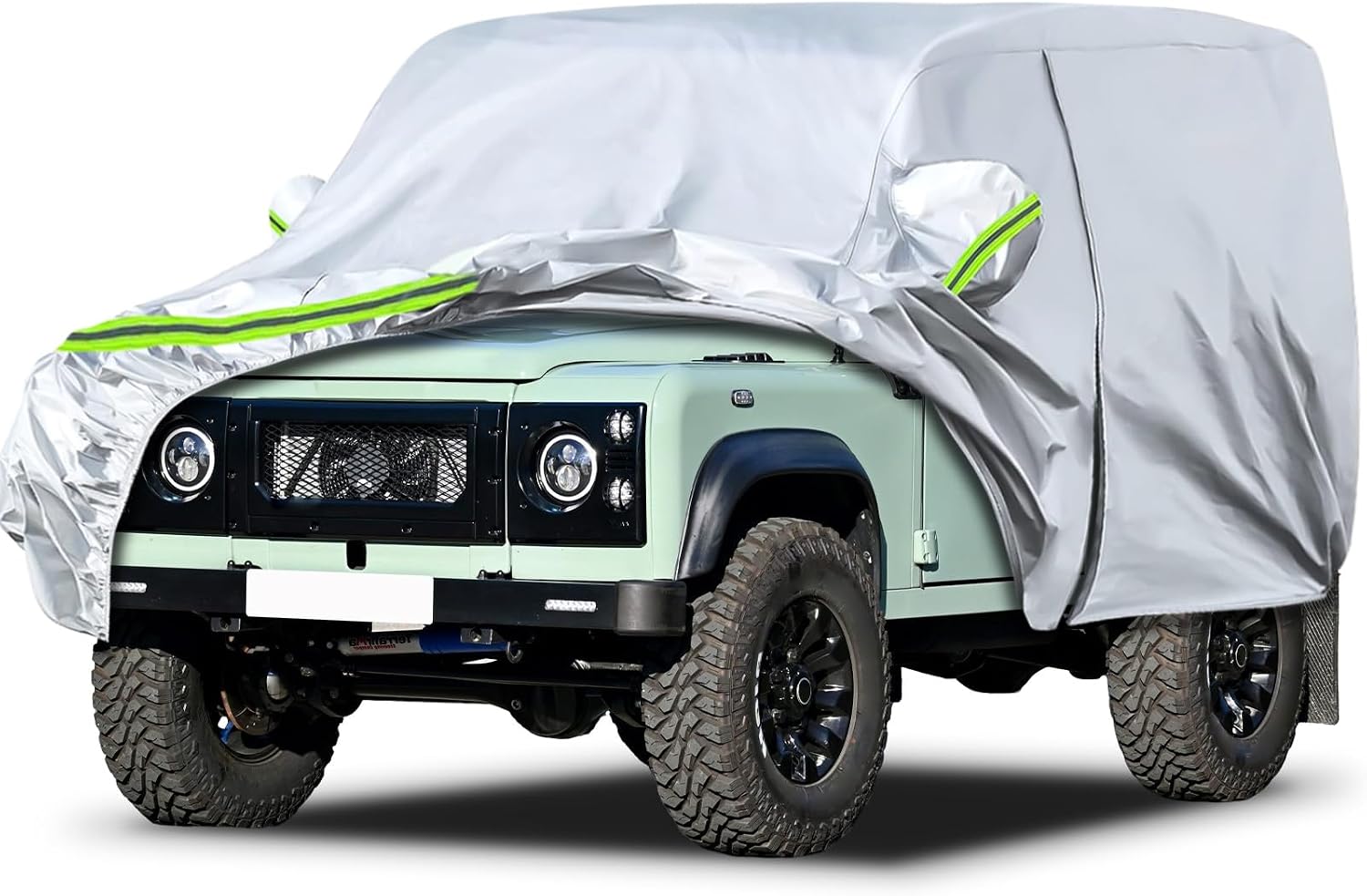 Autoabdeckung Vollgarage Wasserdicht für Defender 90 1990-2016 Allwetter Silber