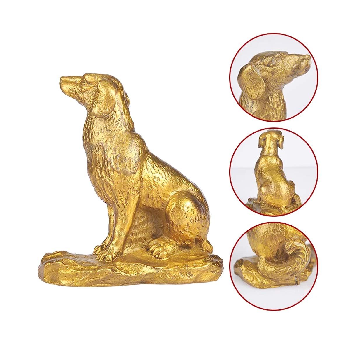 Sculpture 卓上 干支 犬 純銅像 風水 家族の机 真鍮装飾 公共の場で