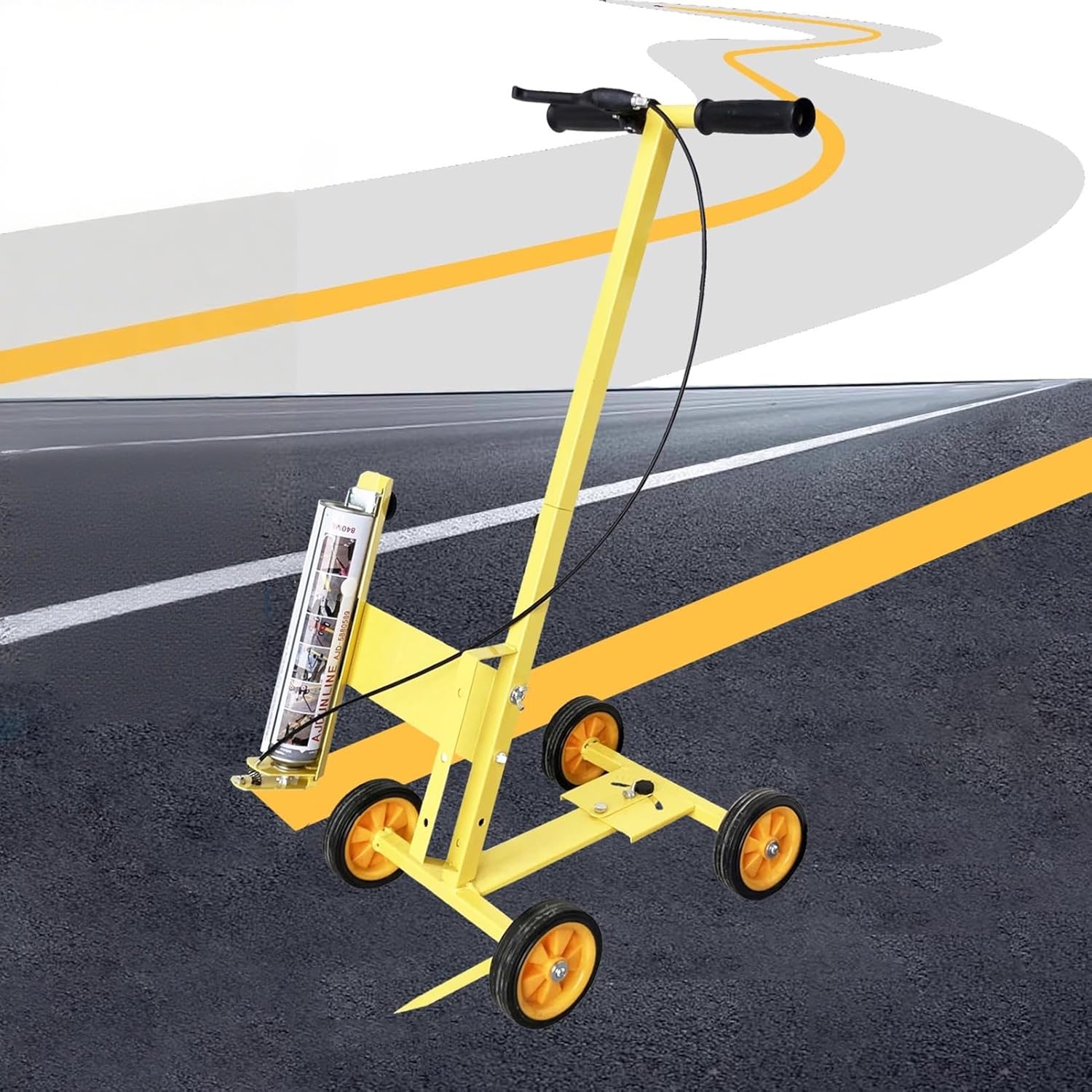Striping Machine Marking Applicator for Line Paint Stripe Ground, Adjustable Line Width Striping Machine Inverted, Road Garage Pavement Line Painting Machine