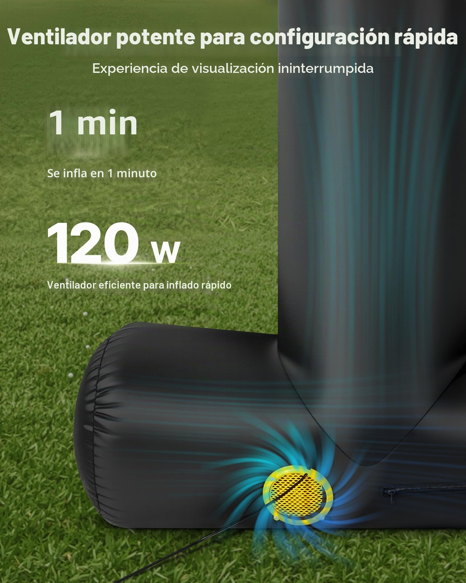 VEVOR Pantalla de Cine Inflable 263 x 147 cm 16:9 Lavable 600D con Bolsa de Almacenamiento Portátil Fácil de Instalar Visión de 160° Pantalla de Proyección para Exteriores, Cine en casa, Fiestas
