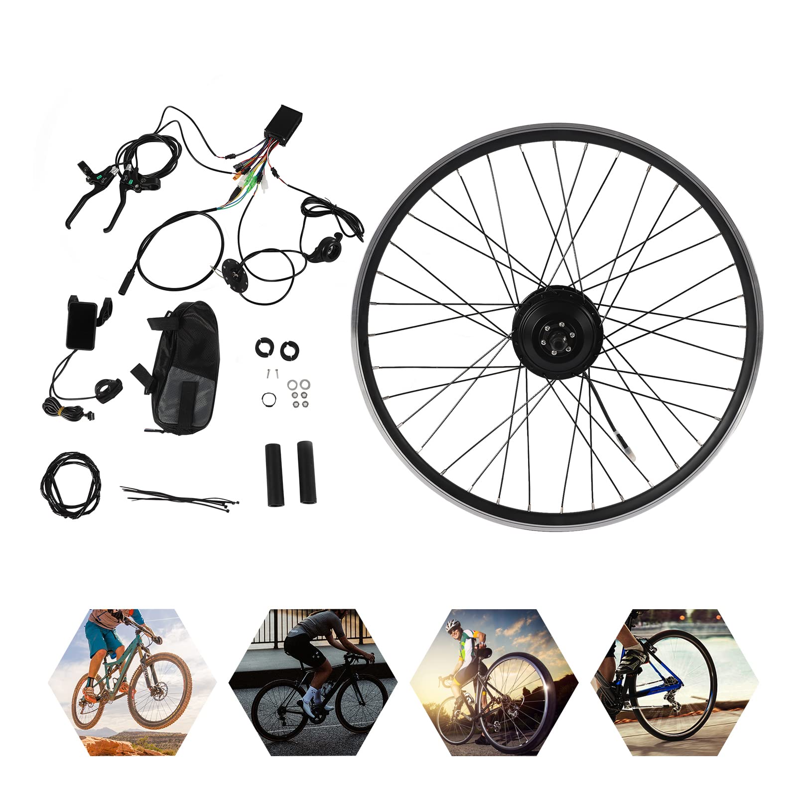 Motori Elettrici Per Biciclette Kit Conversione Bici Elettrica Posteriore 250W 36V | Motore A Mozzo, Display LCD - Per Cerchi 20 Pollici Motore Elettrico Per Bici - Foto 9