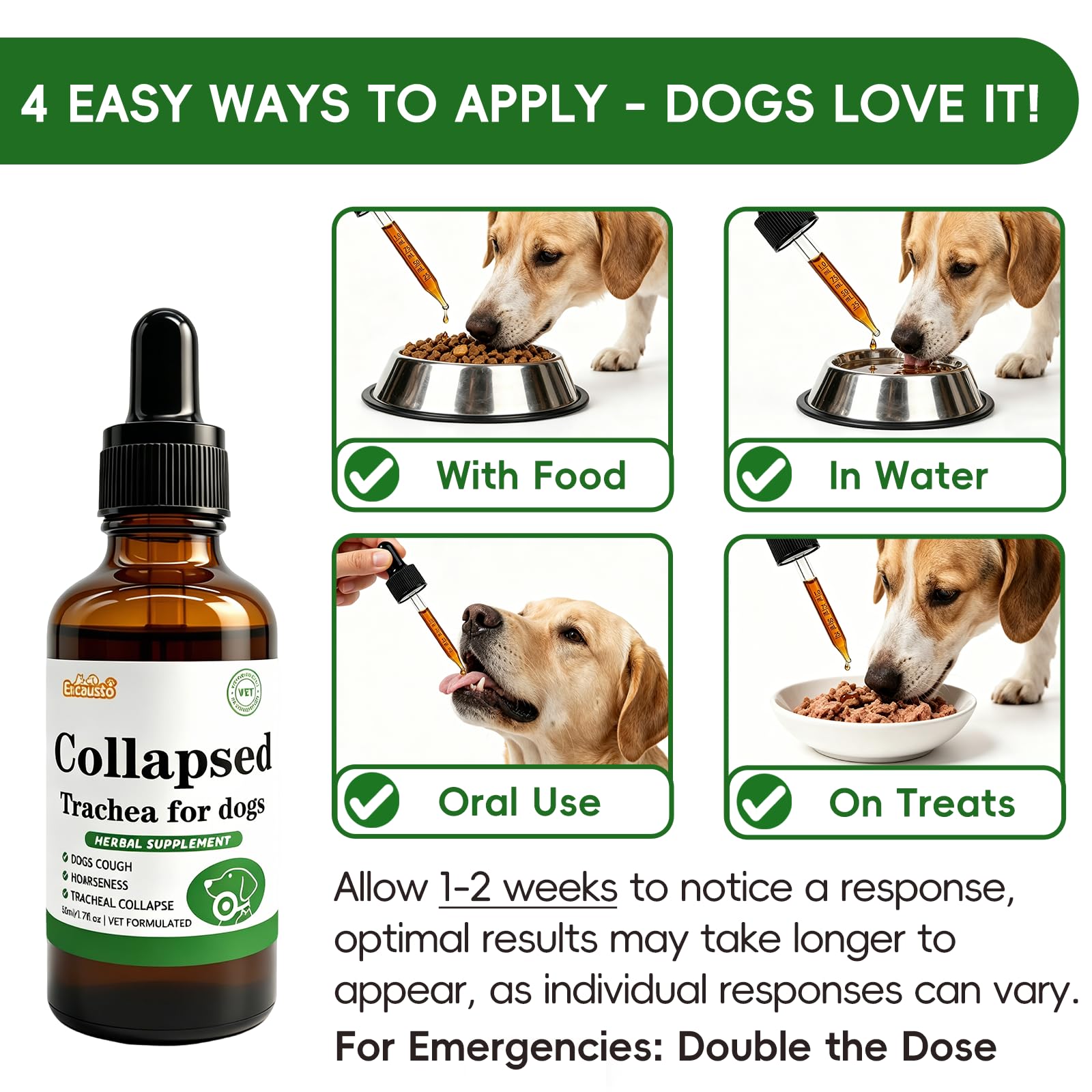 Collapsed Trachea Support for Dogs, Herbal Extract Supplement Soothe Cough & Throat Discomfort with Mullein, Slippery Elm and Olive Leaf, Glass Bottle with Precision Dropper, 1.7 oz — Amazon image 6