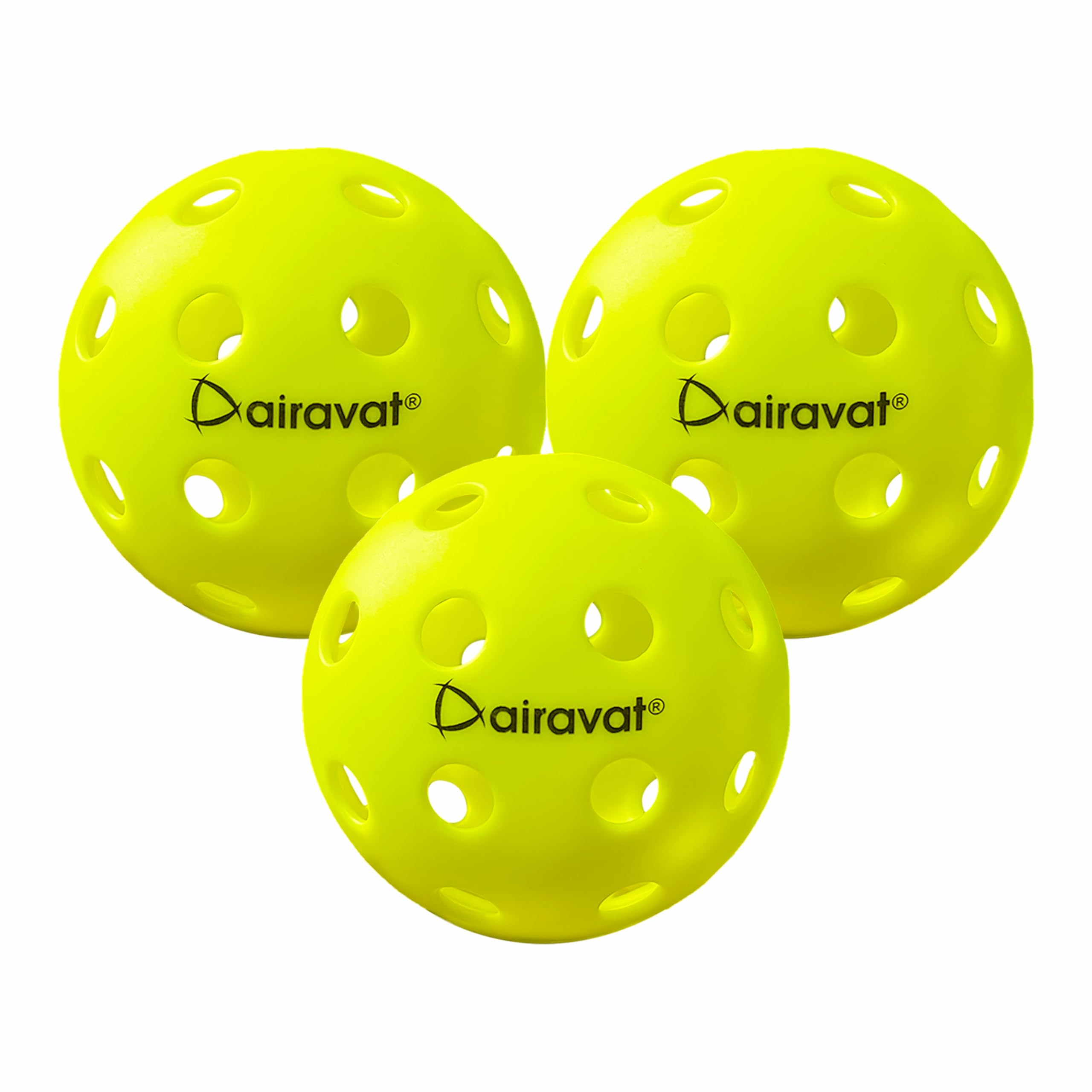 AIRAVAT Premium Outdoor Pickleball Balls, 40 Hole Pickleball for Tournament and Competition Play, Perfectly Balanced, High Bounce True Flight, Durable (Fluoroscent - Pack of 3)-image-48