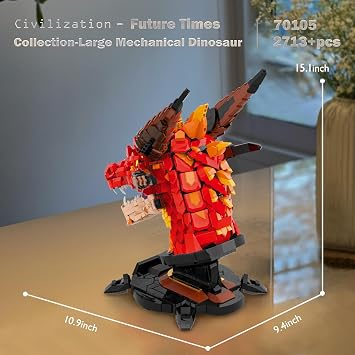 JMBricklayer Dragon Set for Adults 70105, Cool Animals Model Dragon Head Building Blocks Toy, Collection or Home Office Decor, Birthdays for Boys, Girls, Men and Adults