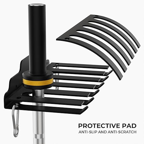 Miniatura 2 de Colgador de Barra Olímpica, Estante de Barra de Gimnasio para Garaje, Estante de Montaje Vertical para Barras, Recubierto en Polvo Negro, Accesorio