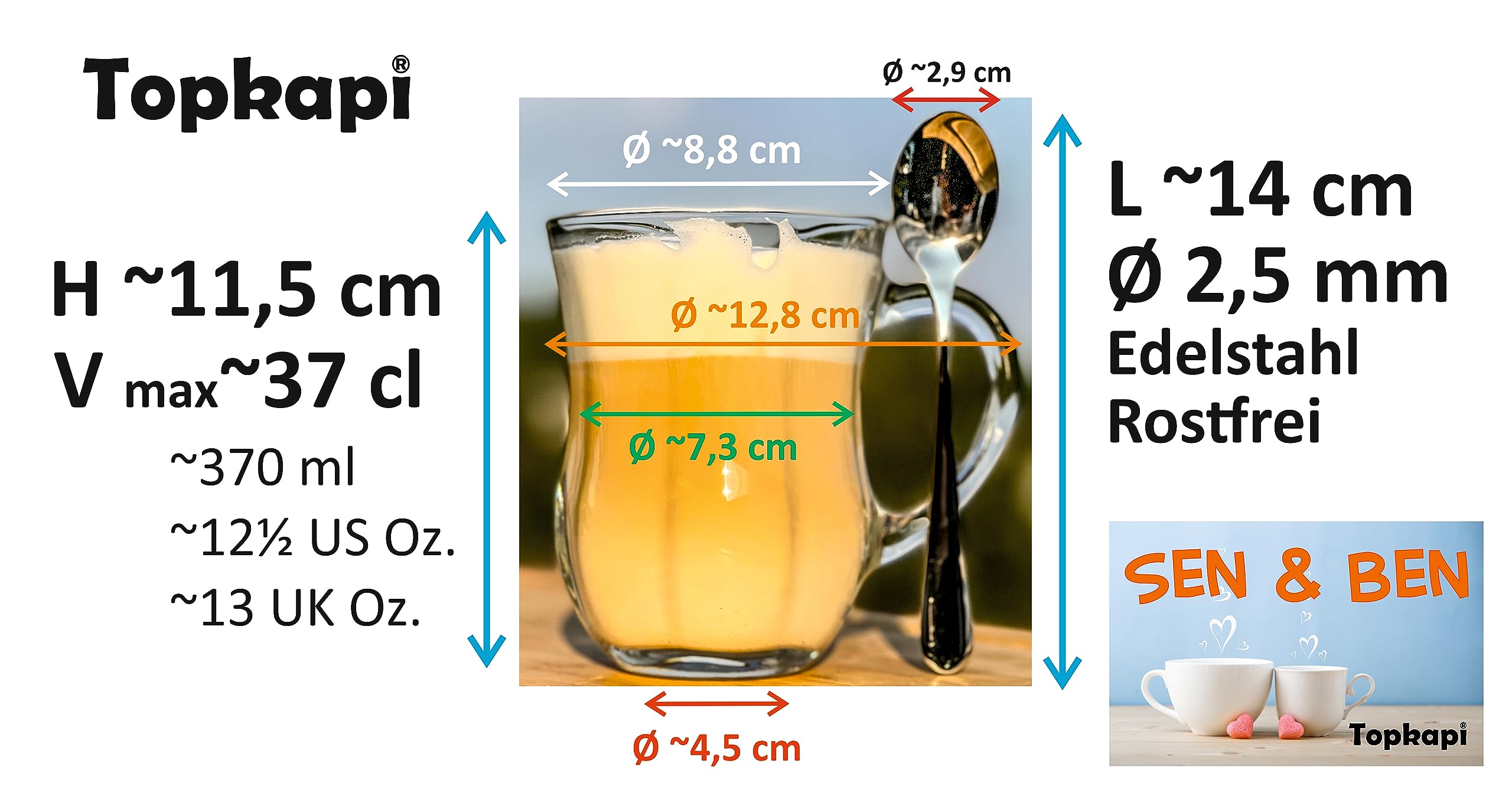 Latte Macchiato Glazen Met Lepels