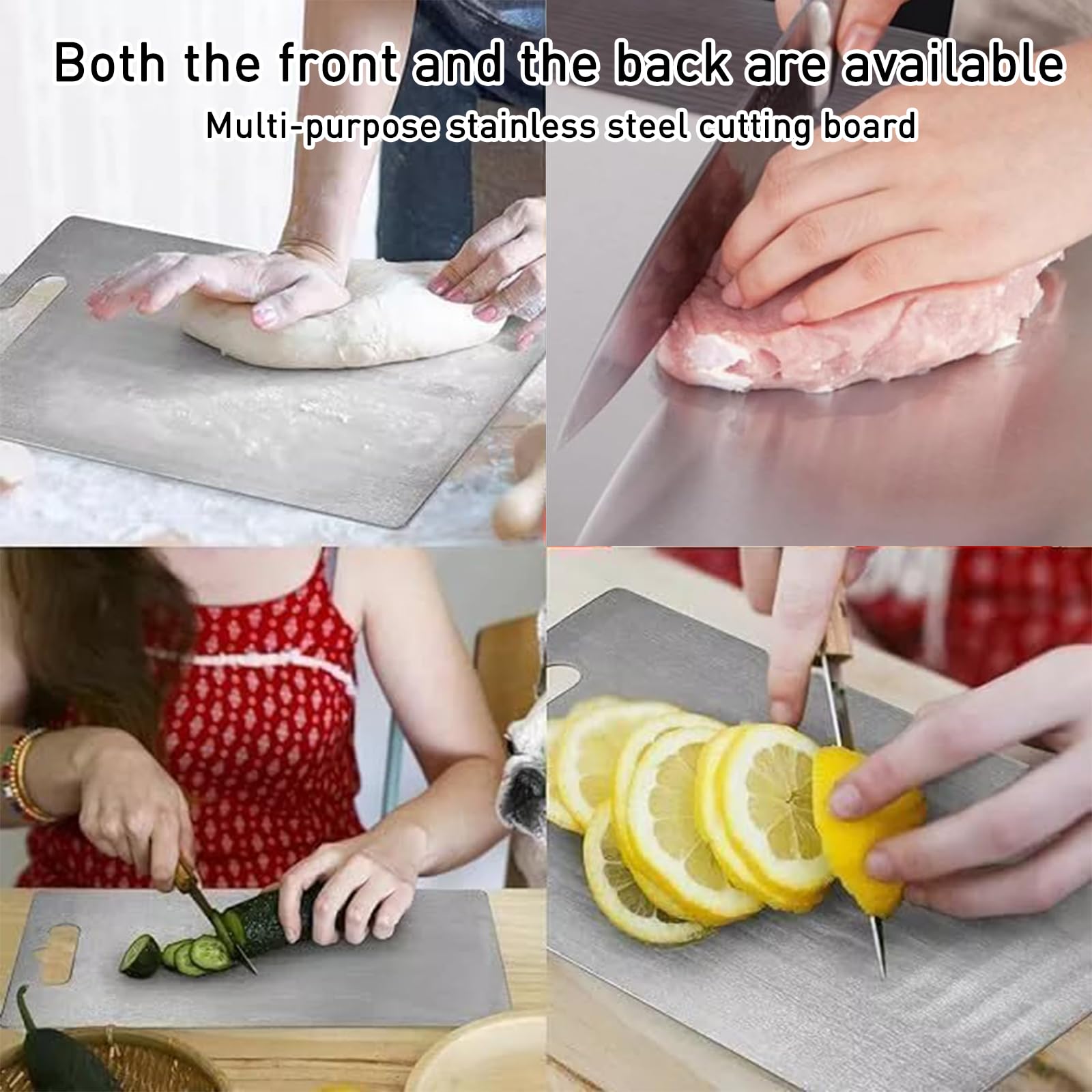 Chopping Boards for Kitchens Titanium Cutting Board,Titanium Cutting Boards for Kitchen-Cutting Edge Hygiene & Durability,316 Stainless Steel Cutting Boards,Stainless Non Stick (13.3x9 in) - Image 3