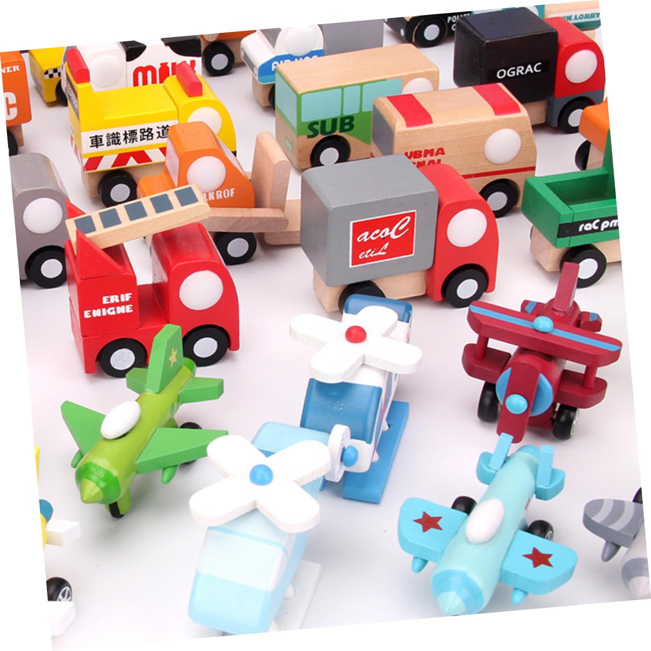 NOLITOY Mini Aviones de Madera 12 Piezas Modelo para Niños y Bebés