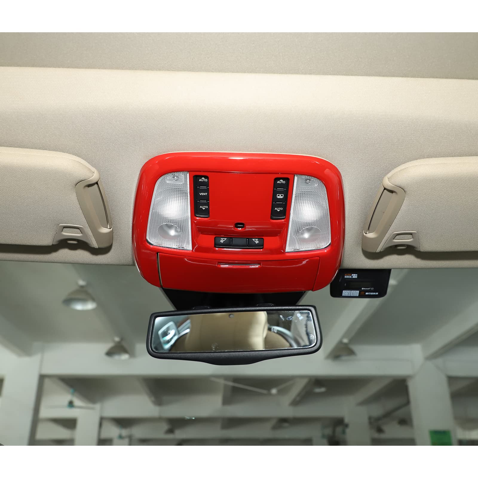 For Nissan Altima 2019-2023 Red Carbon Fiber Front Reading Light Cover Trim 3pcs
