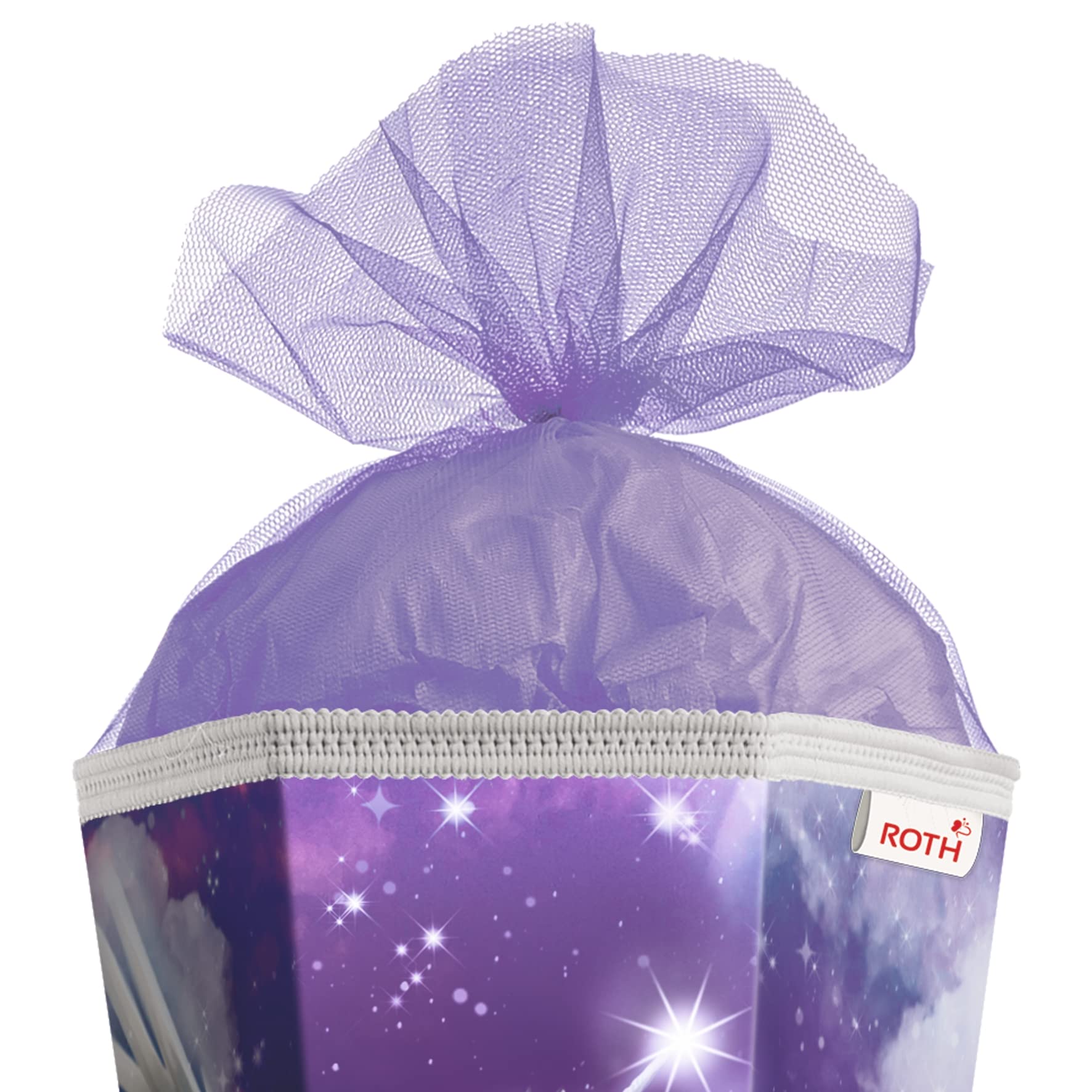 ROTH Grand cornet d'école Magic Pegasus 85 cm Pointe hexagonale Rouge tulle Cornet de sucre