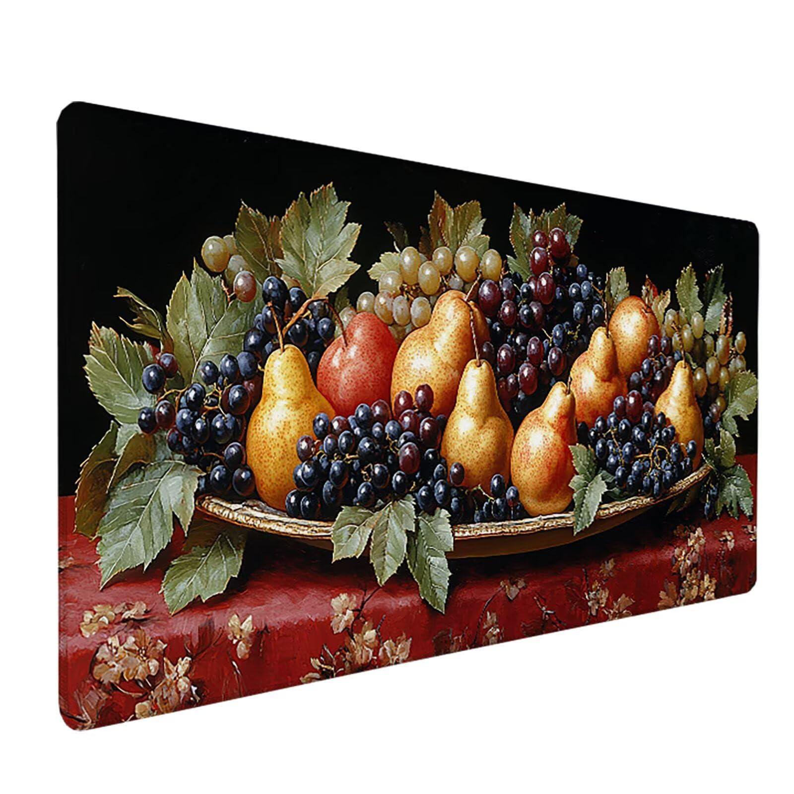 Tappetino Mouse XXL Uva, Frutta Gaming Tappetino Scrivania 1200x600x3mm, Mousepad Grande con Base in Gomma Antiscivolo, Sottomano Scrivania con Bordi Cuciti, Ufficio Accessori Gaming, per PC 0-4040