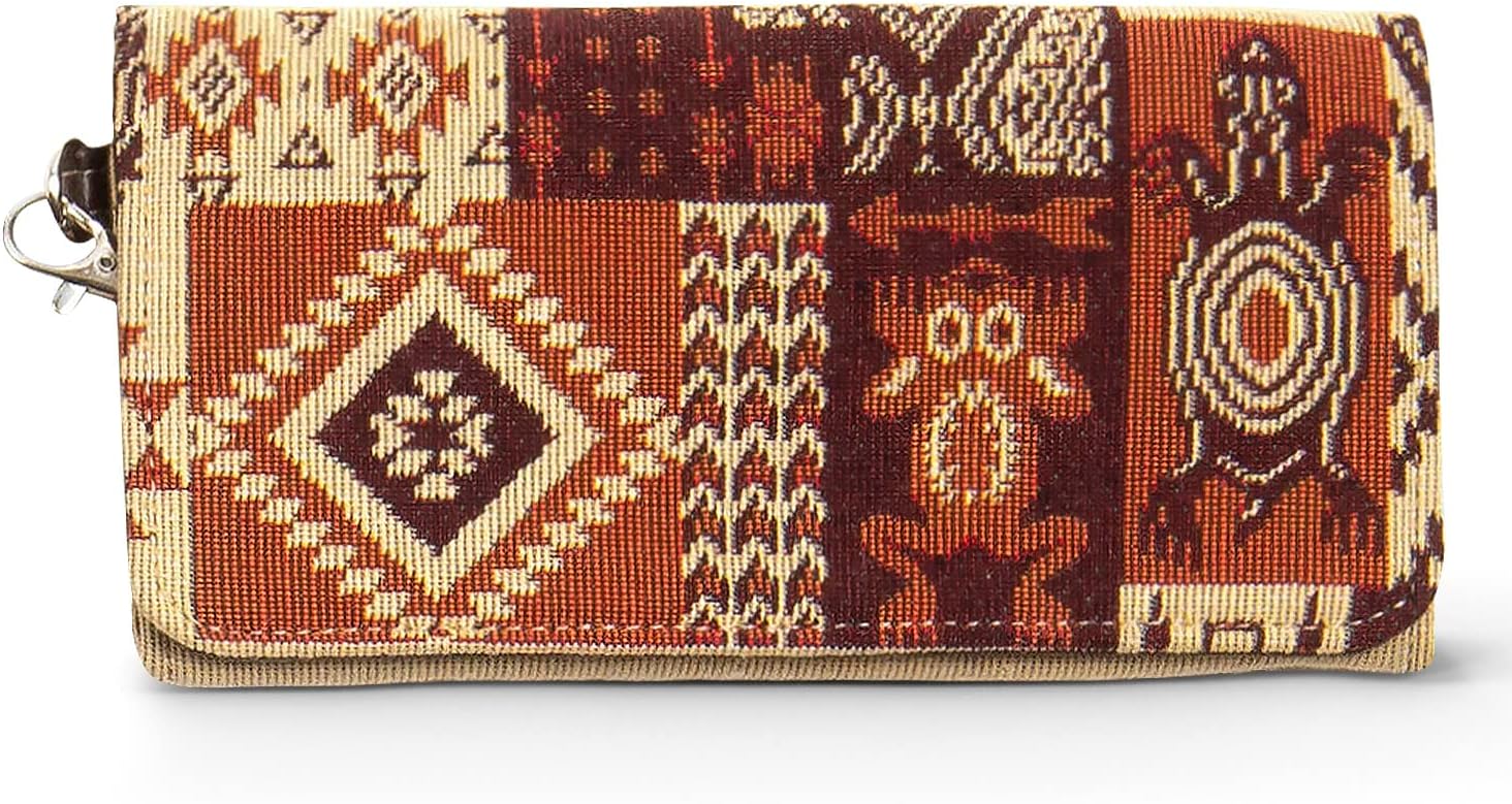 Kinara Native Collage Wallet – Southwestern Native American Design – Beautiful and Unique Pattern – Fine Weaving – Stylish and Functional Clutch