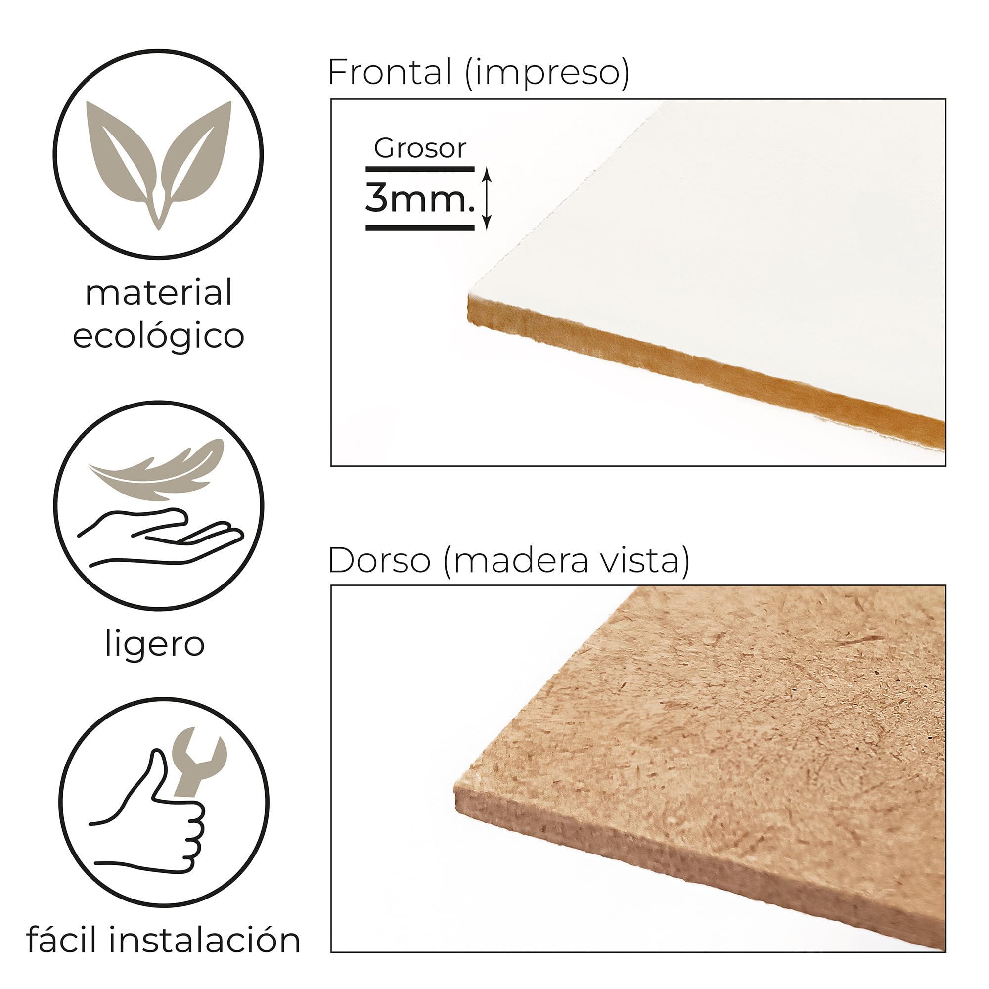Cabeceros Cama 150 | Panel Decorativo Pared | Decoración Encima Cama | Dormitorio | Salón | Comedor | Cabezal Madera | 100 | 115 | 200 x 60 cm DRUNA (150x60cm.)