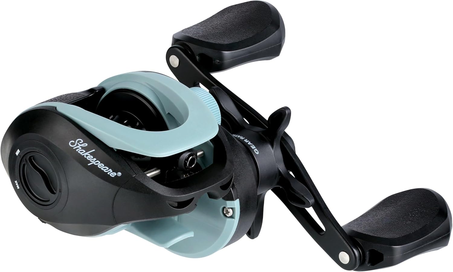 Shakespeare Excursion Low Profile Baitcasting Fishing Reel, Size LP, Aluminum Spool and Handle, Molded Soft Touch Grips, Adjustable Magnetic Braking System