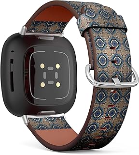 CJBROES Replacement Leather Watch Band, Compatible with Fitbit Versa 3 and Fitbit Sense of Wristband Bracelet Accessory - Printing brochure Poster Textile