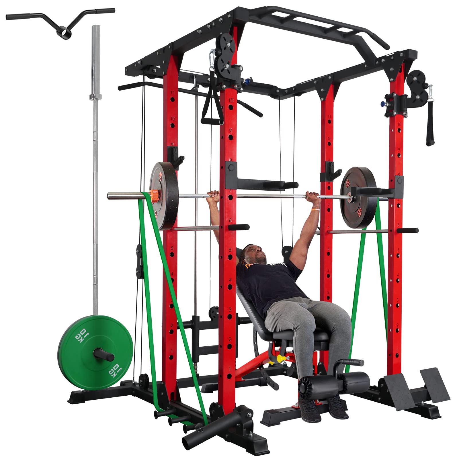 Buy ER KANG Power Cage, 1500LBS Weight Cage, MultiFunction Workout