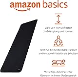 Amazon Basics Yogamatte, rutschfest, extra dick, Pilates-Gymnastikmatte, 183 x 61 x 1 cm, Schwarz