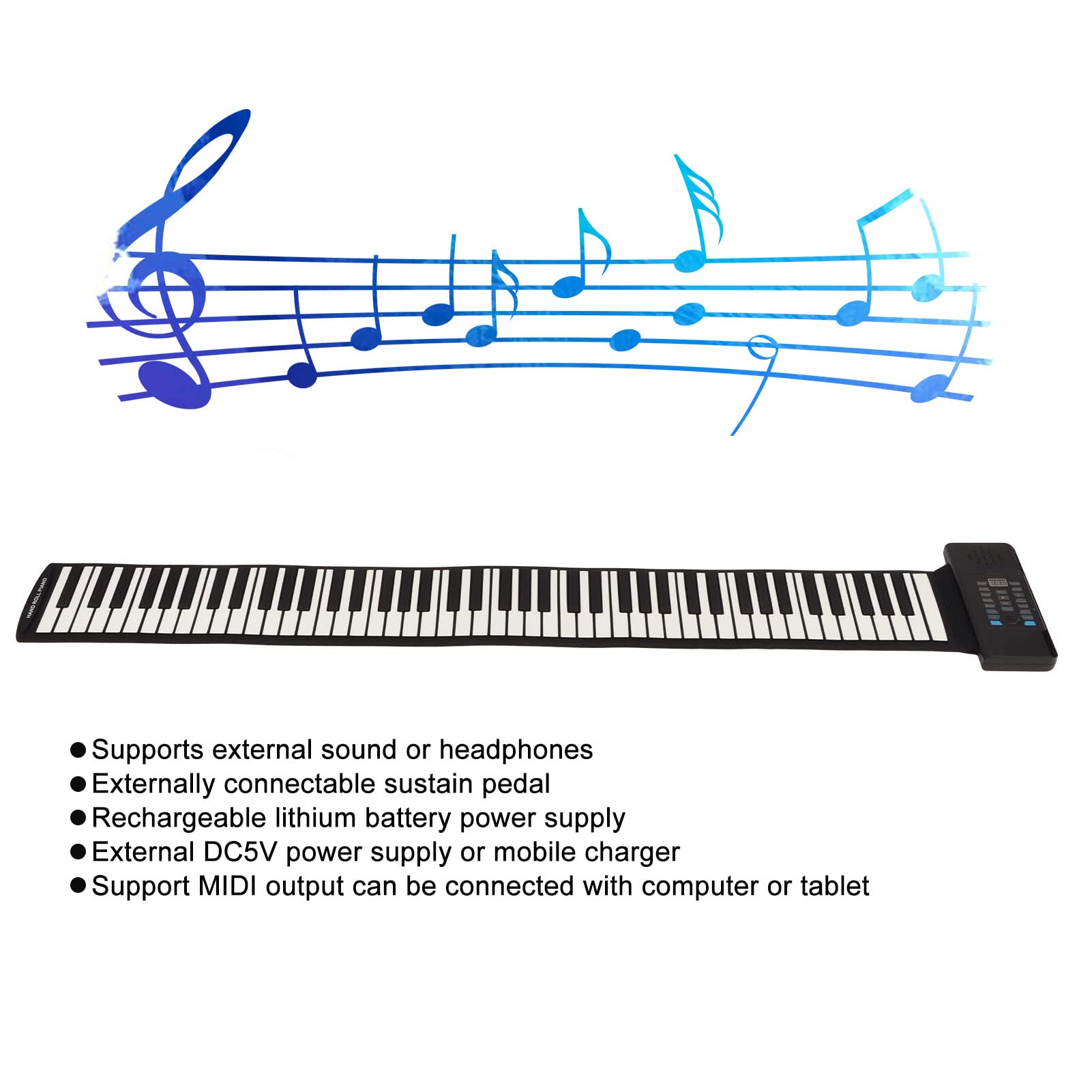 Amazon.co.jp: 88キーロールアップピアノ、128トーン、128リズム