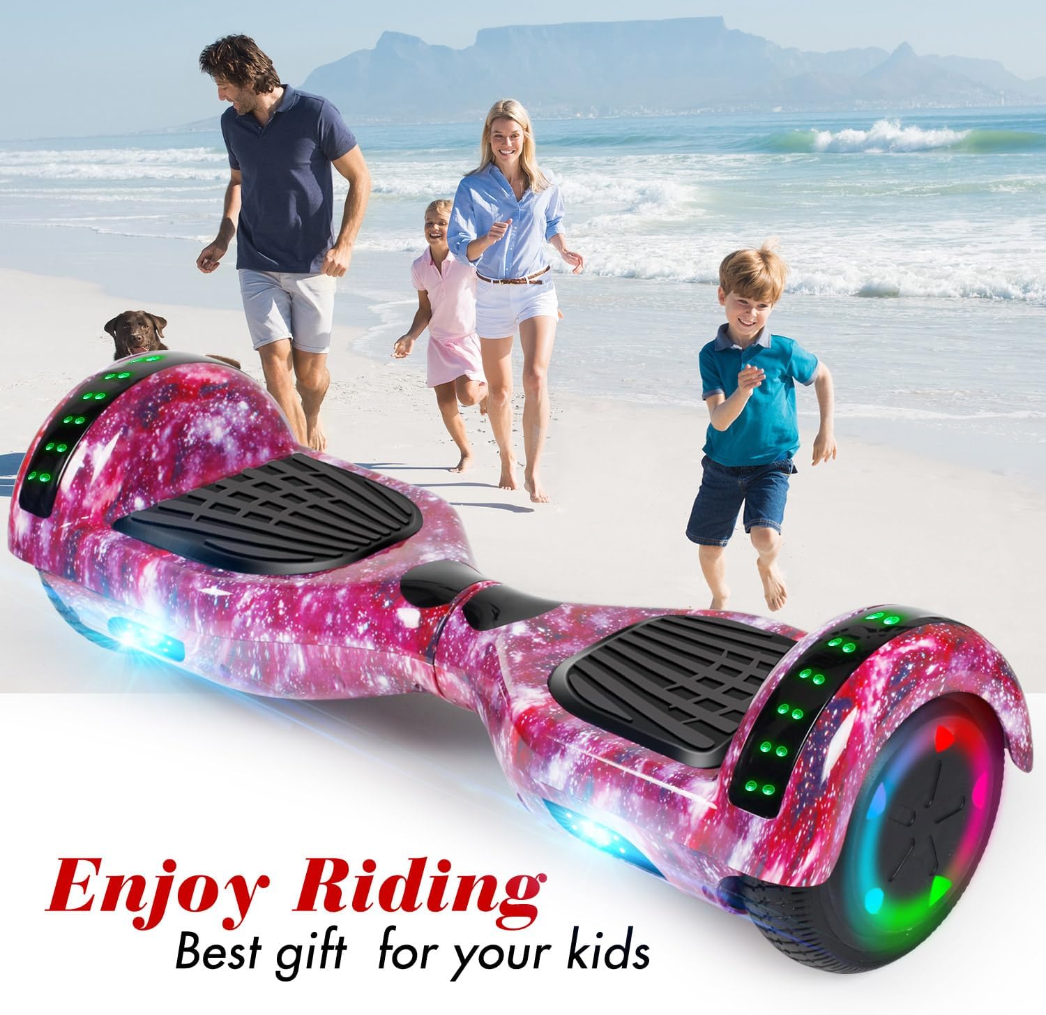 CBD Scooter with Corlorful LED Lights,6.5" Wheels, Dual 300W Motor Scooter for Kids Girls Boys Adults, All Ages