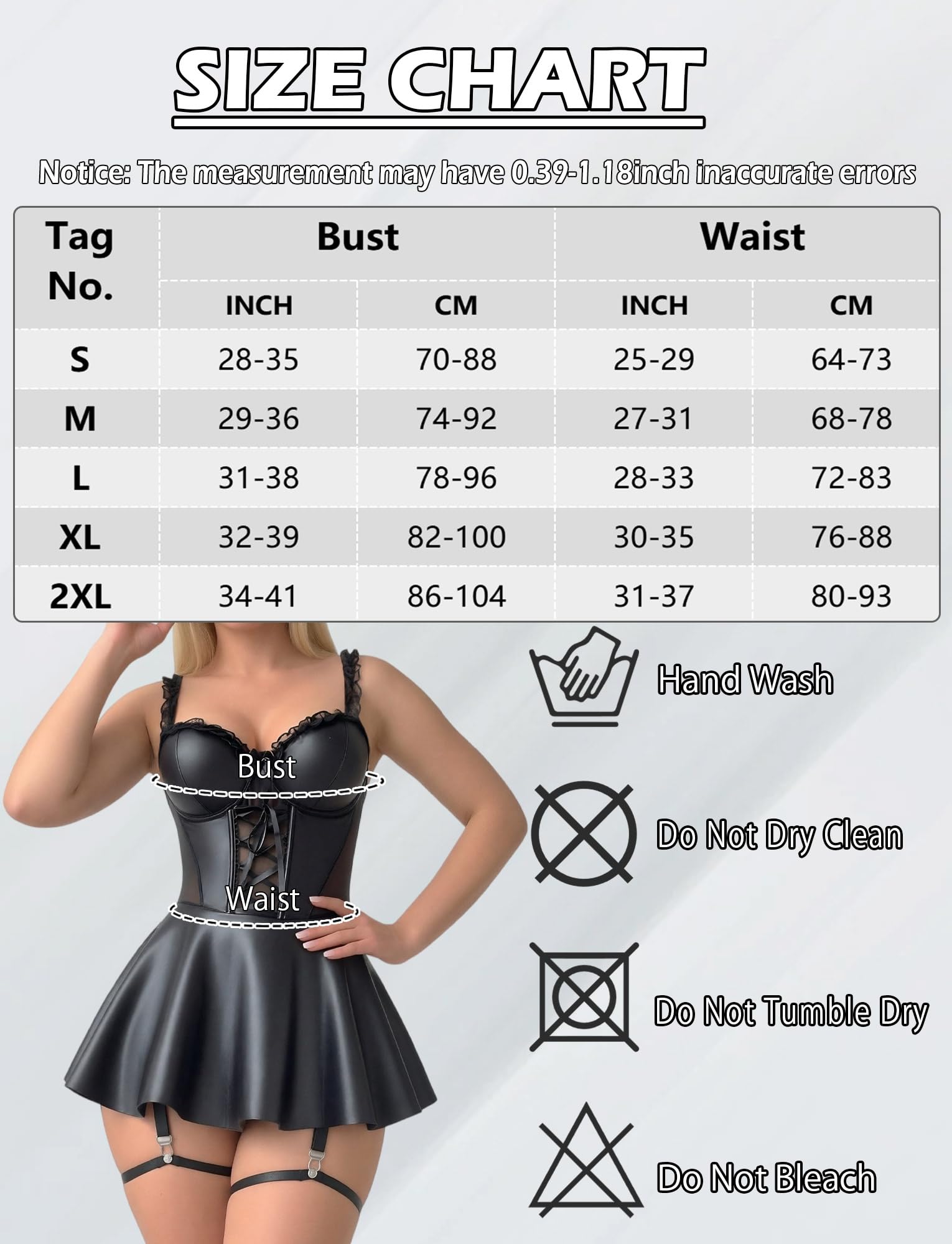 FEOYA Robe de nuit en cuir verni effet mouillé avec porte-jarretelles et dos nu, mini robe de club, S-XXL