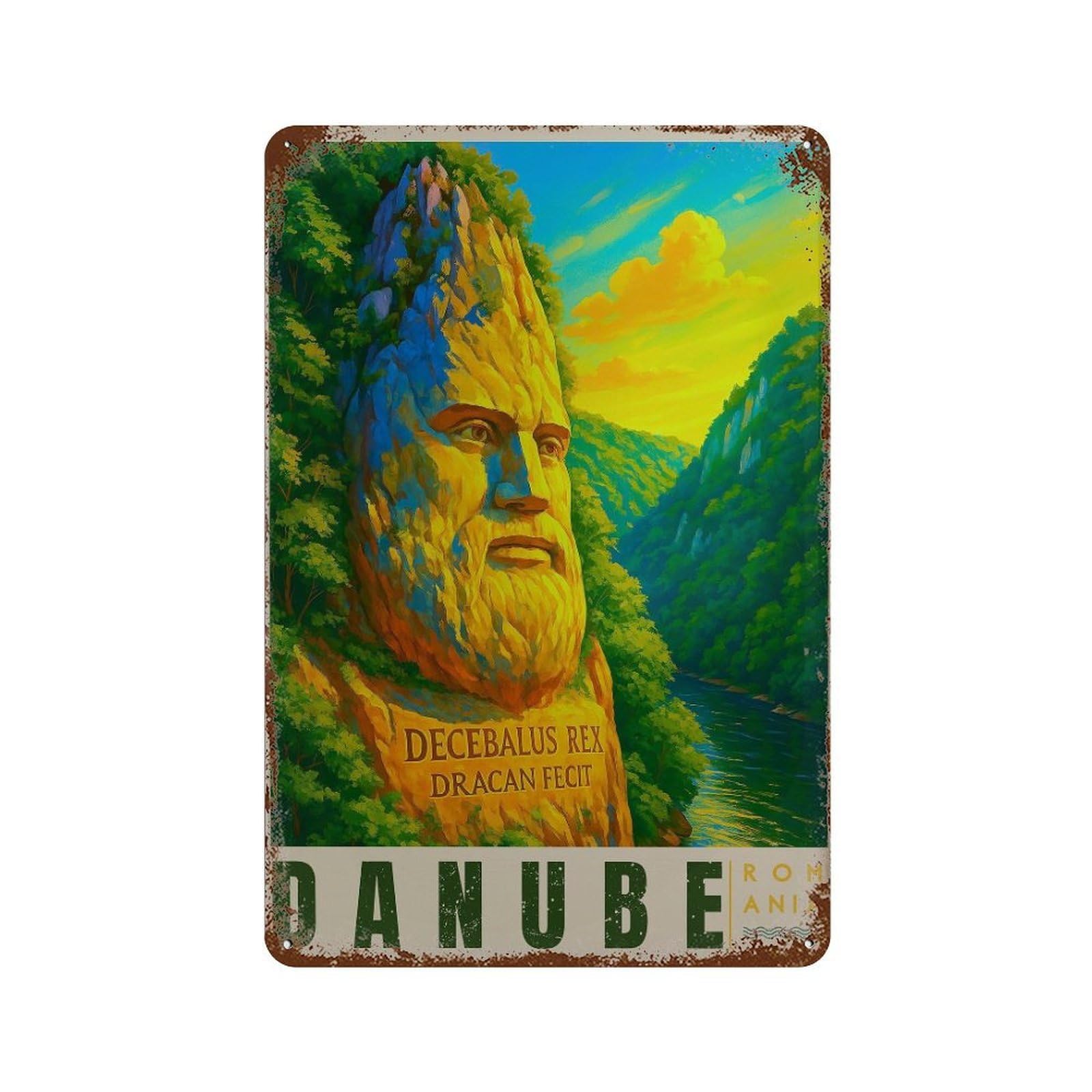 xiaoxiaoshen Danube River Travel Romania Wall Decor Art Metal Tin Poster Modern Home Decor Art Home Bar Shop Decorations Vintage Sign 30x20cm