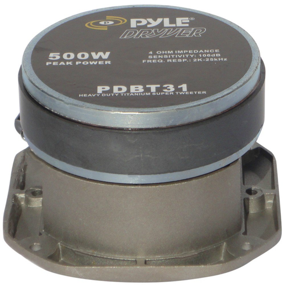 1 Tweeter PYLE PDBT31 PDBT 31 Driver A COMPRESIÓN 250 VATIOS RMS 500 VATIOS MAX X Empleo SPL por Coche con IMPEDANCIA 4 Ohm por DJ Disco Fiestas CASA Coche, 1 piezo