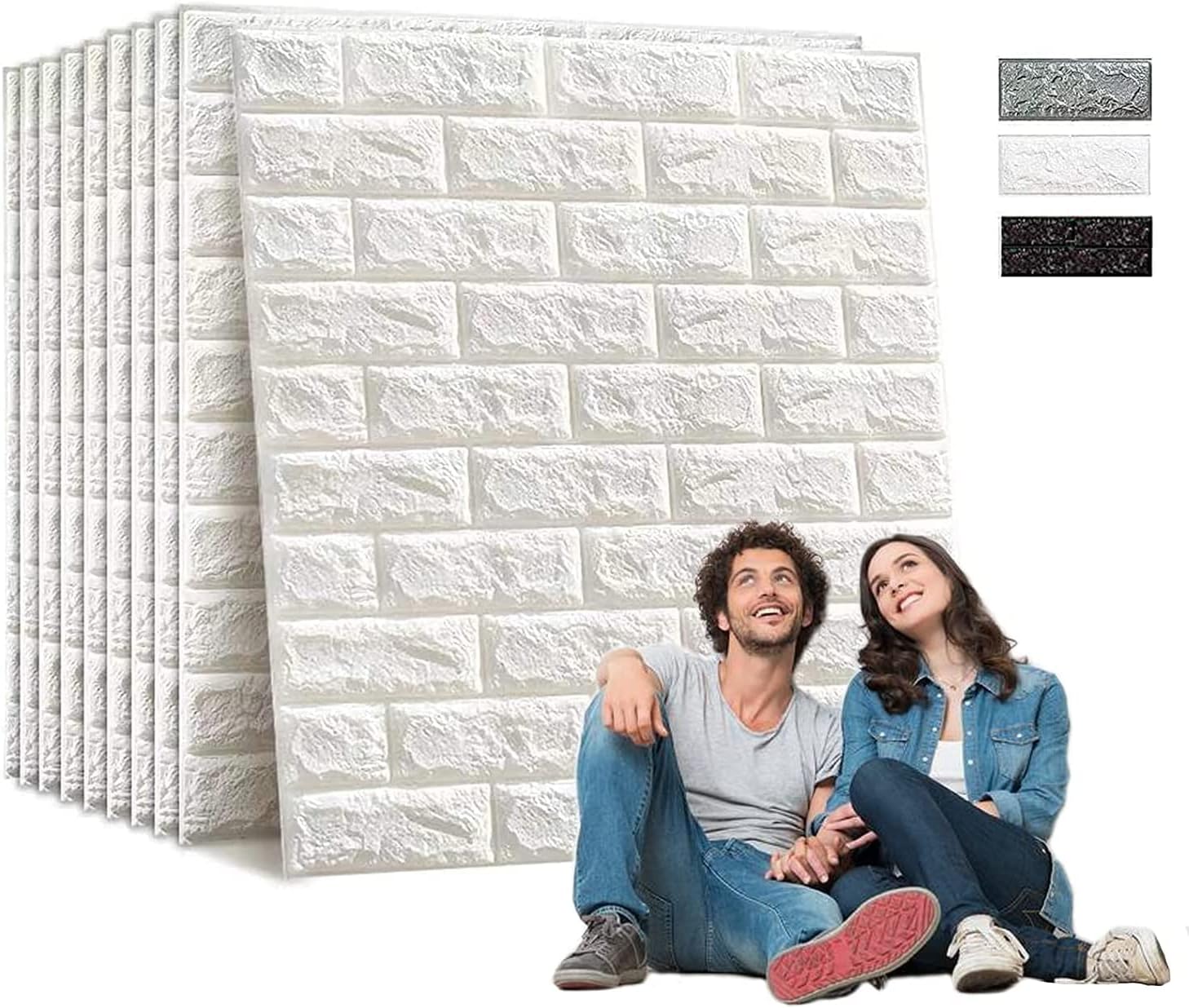 Edihome Papel Pintado 3D Autoadhesivo - 10 Unidades, Blanco 2 Edihome, Papel Pintado Pared, Paneles Decorativos 3d, 77x70cm, 10 piezas, Autoadhesivo, Efecto Ladrillo de Piedra, de Poliuretano, para Cocina, Dormitorio, Salón (10 Unidades, Blanco) - ¿Vale la pena?