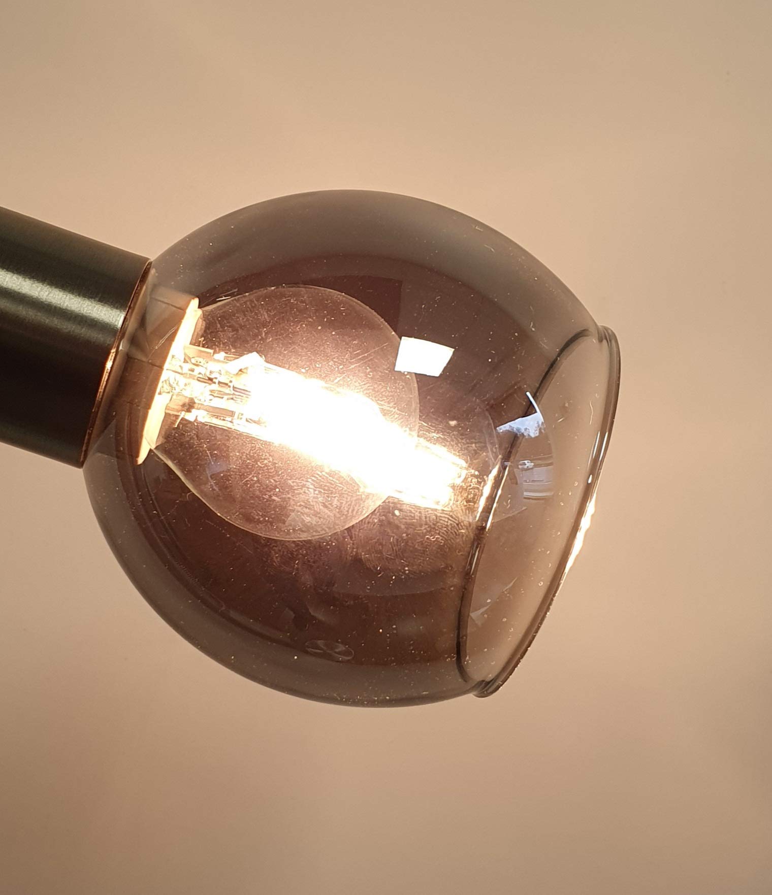 4 paralumi E14 in vetro fumé – LED adatto per fumo, vetro di ricambio E14 fumo, vetro di ricambio per lampade, paralume, vetro di ricambio (4 pezzi, colore fumo)