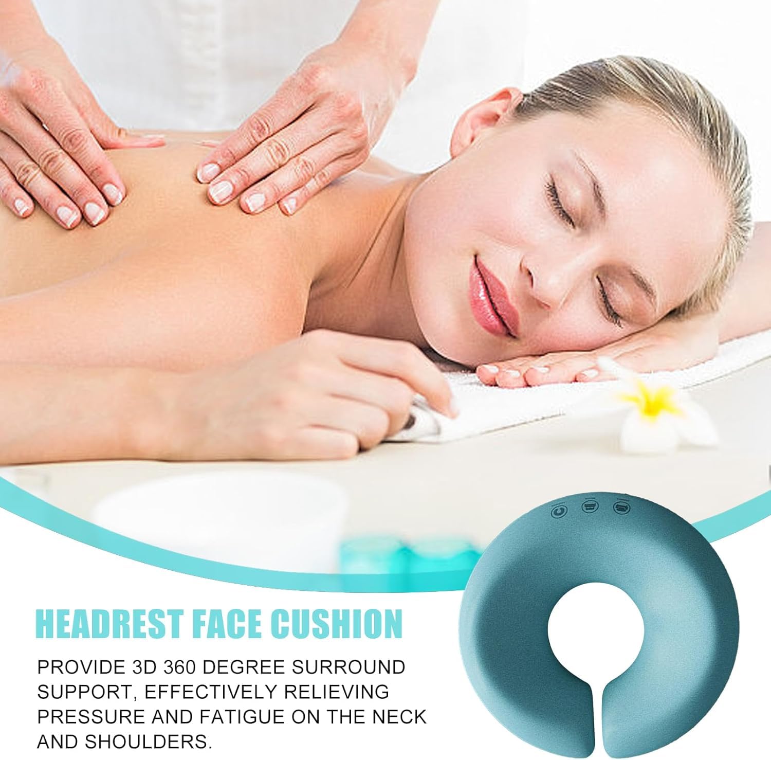 Cuscino per lettino da massaggio, cuscino per massaggi a faccia in giù, a forma di U, cuscino per lettino da massaggio, morbido e confortevole, per
