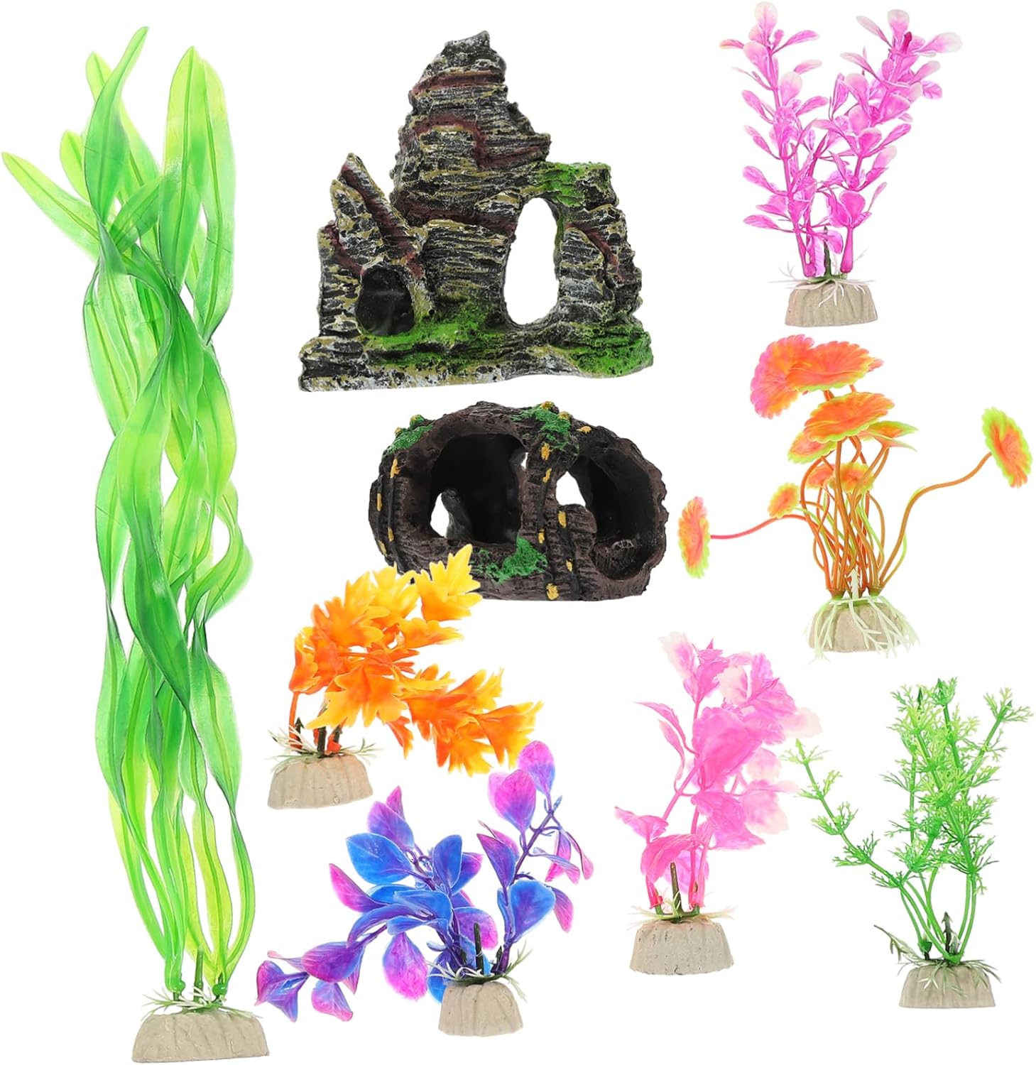Yardwe 27pcs Realistic Aquarium Plants Decoration for Fish Tanks Lifelike Fish Tank Ornament Hiding Spots for Creating Natural Habitat for Betta and Other