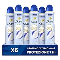 Dove Deodorante Spray Advanced Care Talco, con Formula Idratante e Delicata sulla Pelle