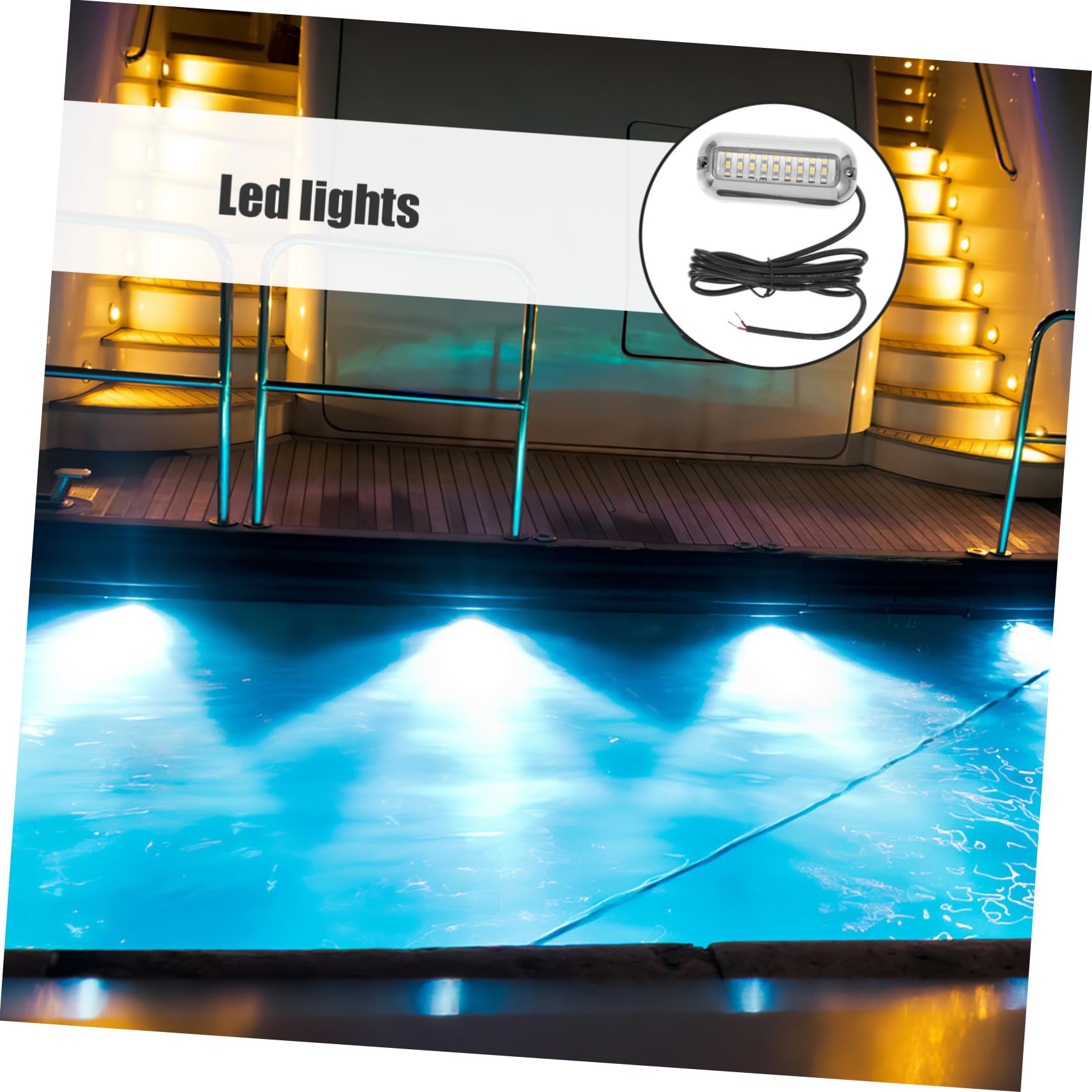 LED Subacquee Impermeabili per Barche con LED Illuminazione Ampia e Resistente Agli Urti per Yacht e Imbarcazioni Nautiche