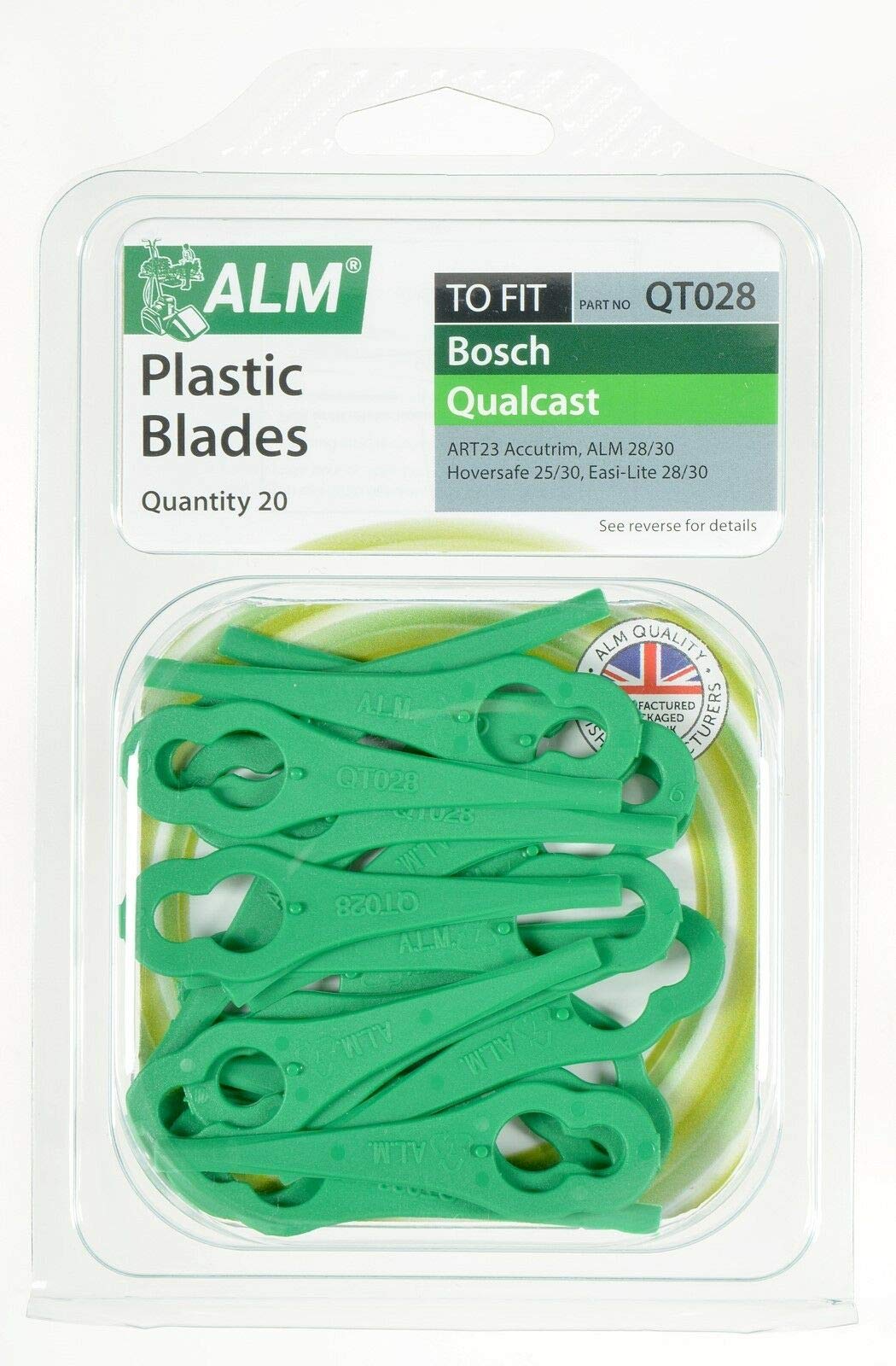 alm100 x QT028 plastic blades suitable for Gtech Qualcast Bosch and Sovereign (see specific models in description)