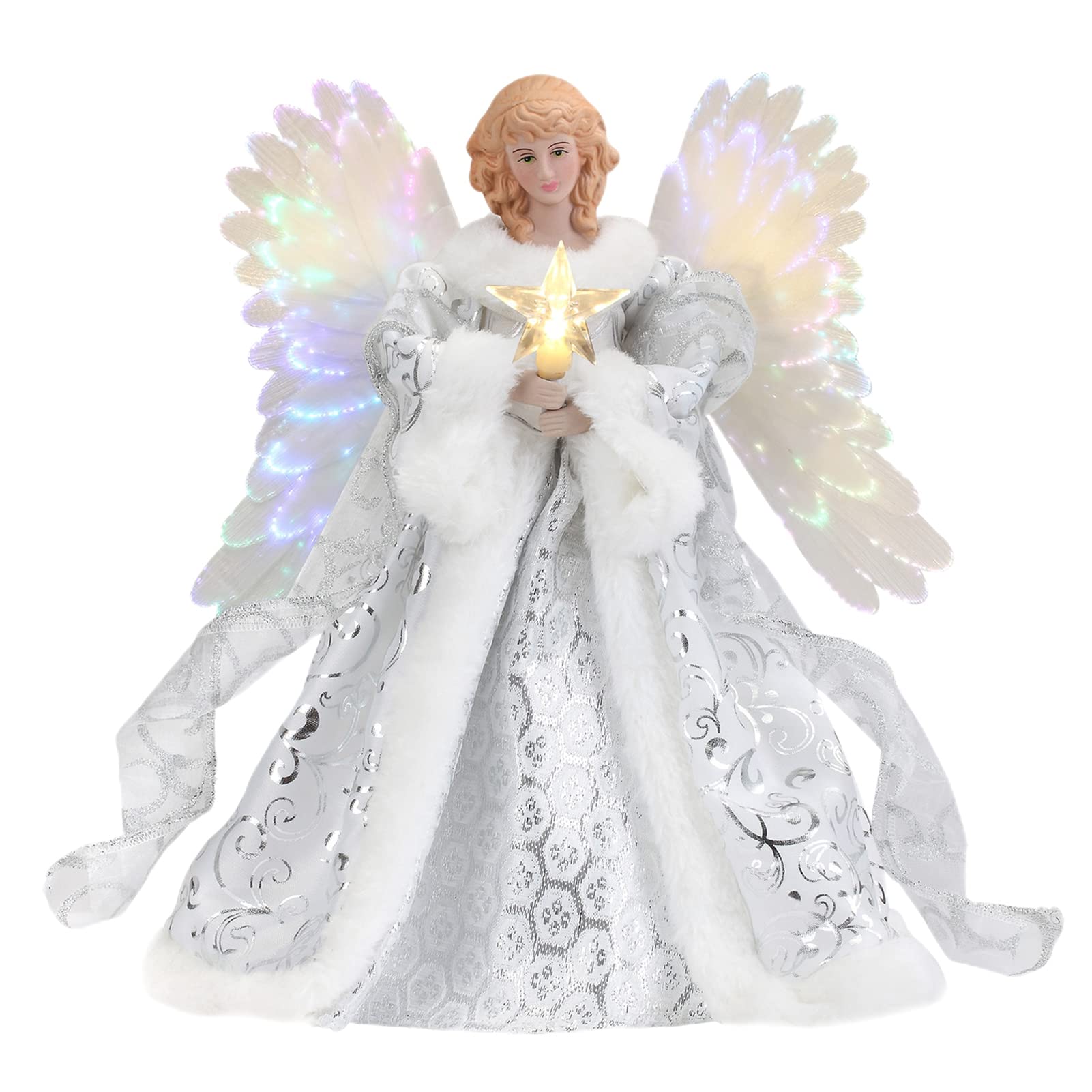 Phoenixb2c Christmas Tree Decoration Decorative Stylish Angel Topper Pendant Christmas Tree Decoration B