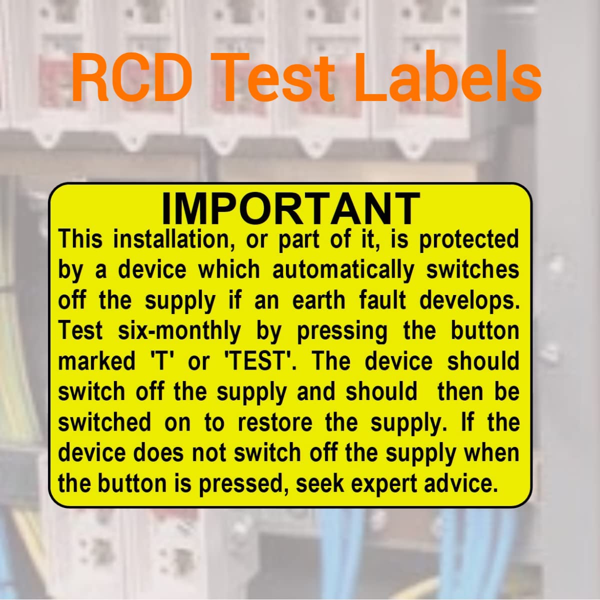 OUB4RCD Test Labels | 76 mm x 51 mm | Semi Gloss Labels | Permanent Adhesive (100), YELLOW