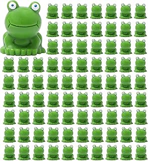 Mini Frogs 100/200 Pack,Mini Frog Garden Decor,Resin Mini Frogs Figurines,Green Frog Miniature Figurines,Micro Frogs Figurines, Tiny Cute Frog Figurines,Tiny Plastic Frogs,Fairy Garden Decor (100Pcs)