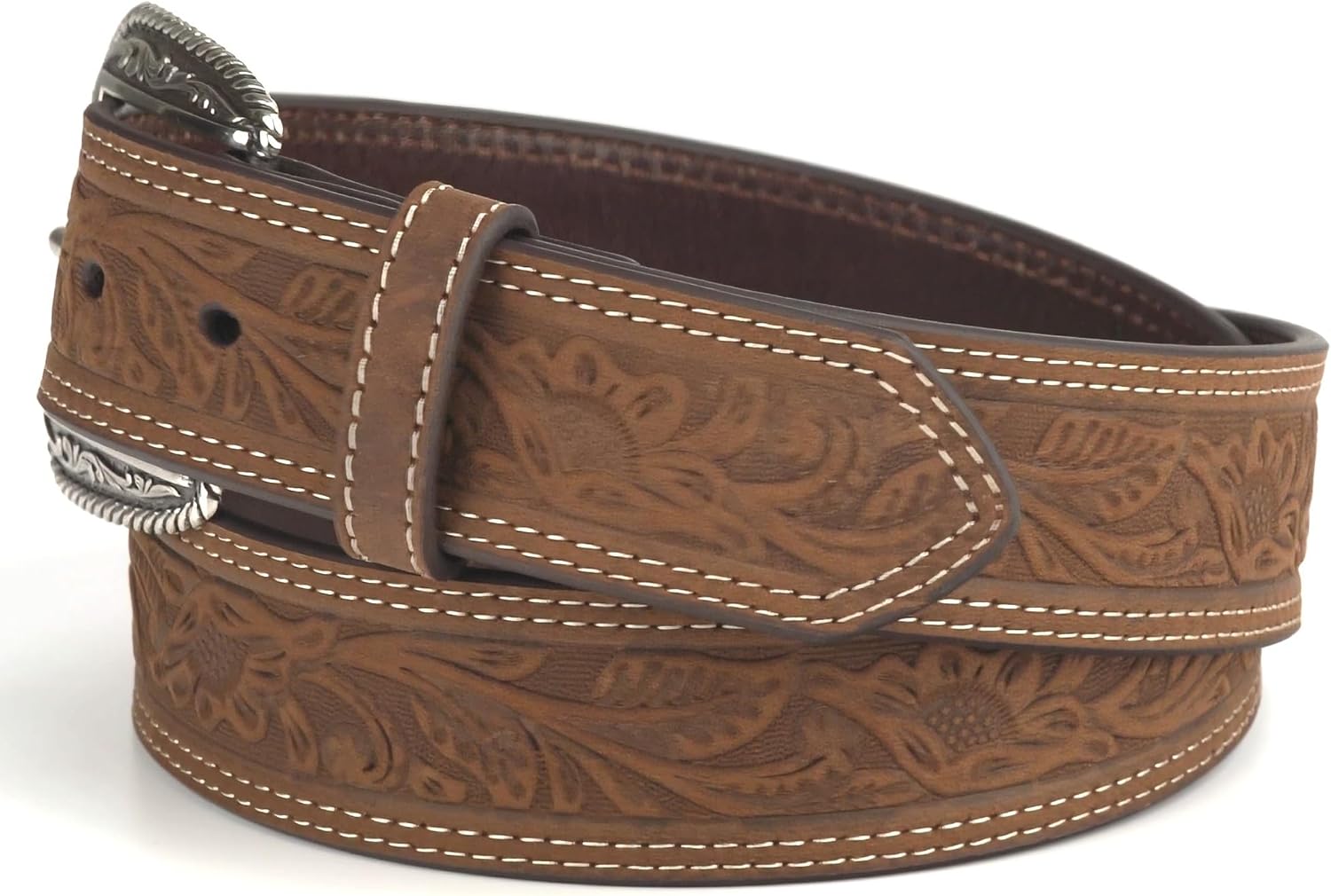 ARIAT Men's Leather Floral Embossed Belt - Image 5